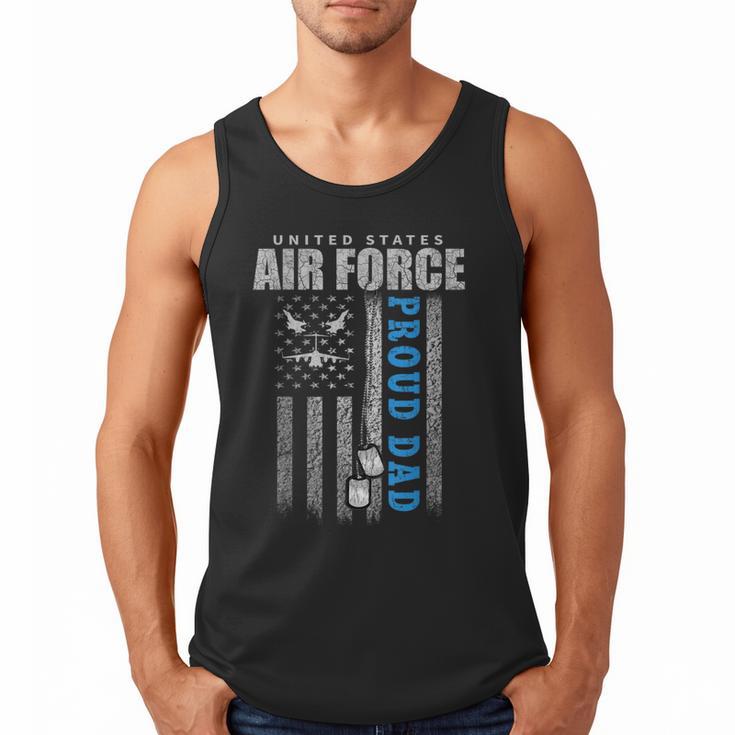 Proud Air Force Dad Of The US Air Force USA Flag Men Tank Top