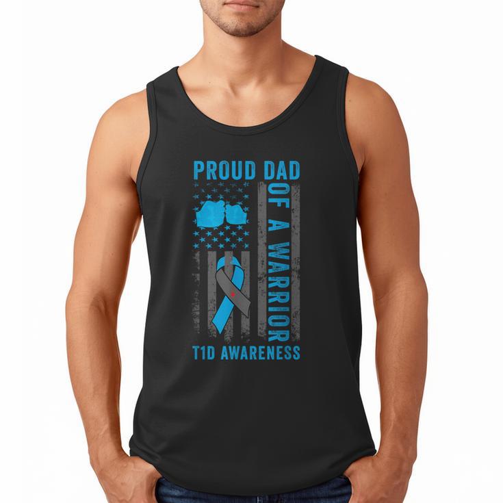 Proud Dad Of A T1D Warrior Type 1 Diabetes Awareness Men Tank Top