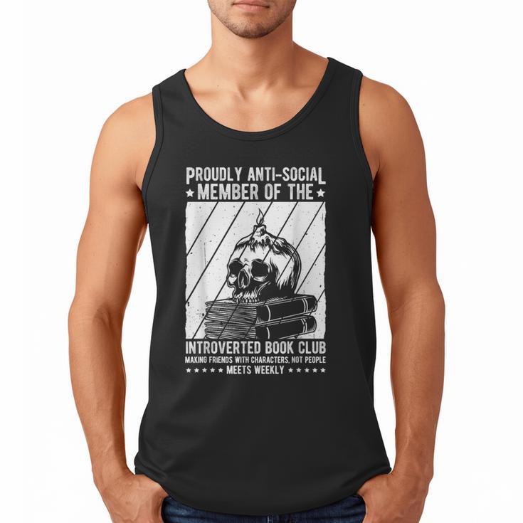 PROUDLY ANTI-SOCIAL MEMBER OF THE Introverted Book Club Men Tank Top