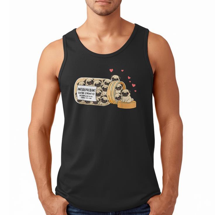 Pug Anti Depressant Mom Dad Kids Men Tank Top