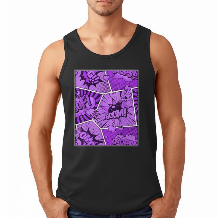 Purple Comic Book Purple Color Graphic Men Tank Top