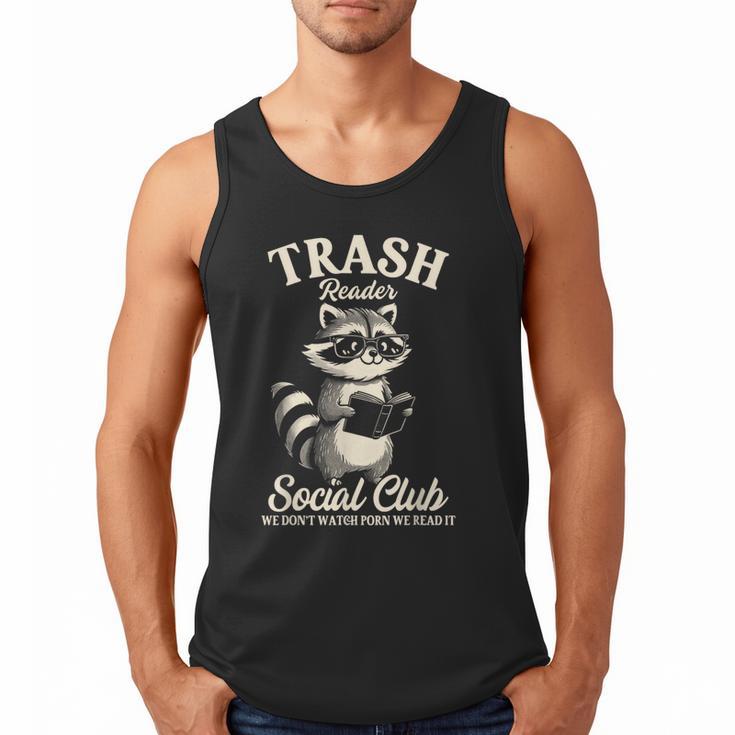 Raccoon Bookworm Readers Library Smut Reader Spicy Book Romance Rash Reader Social Club Men Tank Top