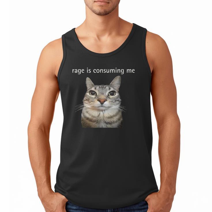 Rage Is Consuming Me Silly Staring Cat Meme Dad Mom Men Tank Top