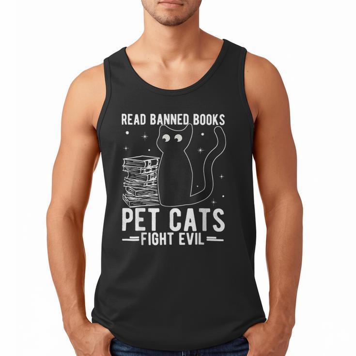Read Banned Books Pet Cats Fight Evil Read Banned Books Men Tank Top