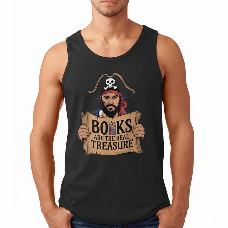 Read Book Reader Library Reading Librarian Pirate Bookworm Men Tank Top