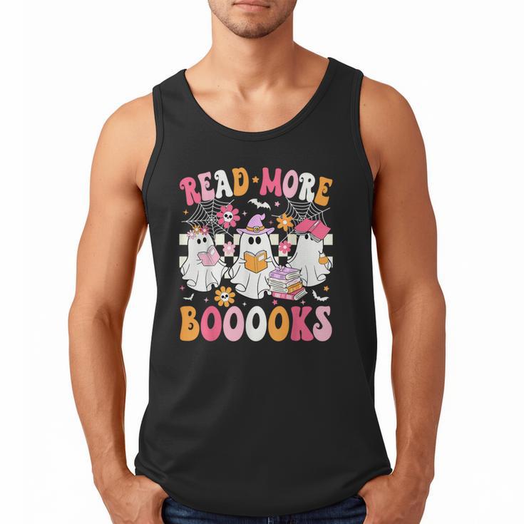Read More Books Ghosts Reading Book Teacher Halloween Men Tank Top