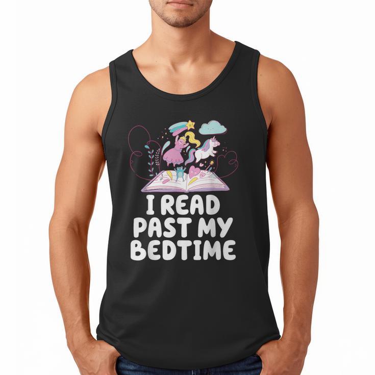I Read Past My Bedtime Reading Unicorn Book Lover Men Tank Top