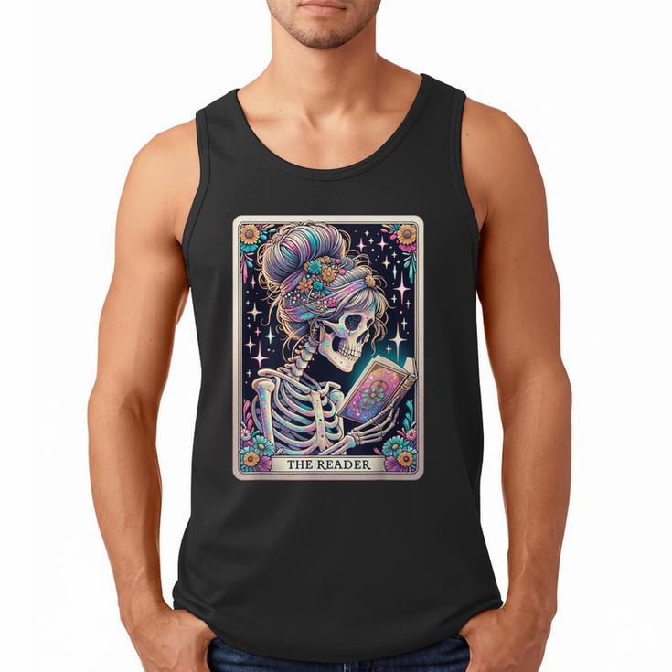 The Reader Tarot Card Women Book Lover Librarian Read Men Tank Top