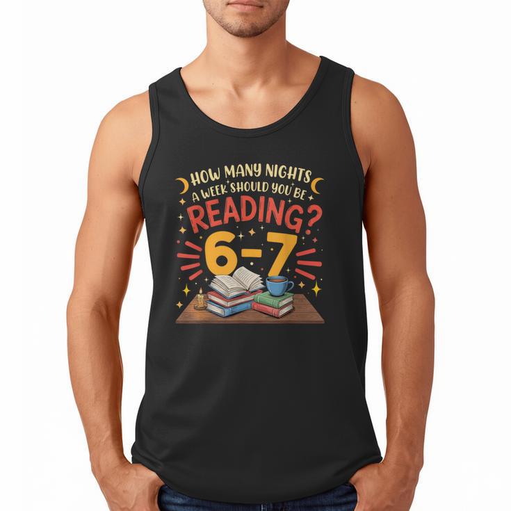 Reading 6 7 Six Seven Meme Slang Teacher Book Lover Men Tank Top