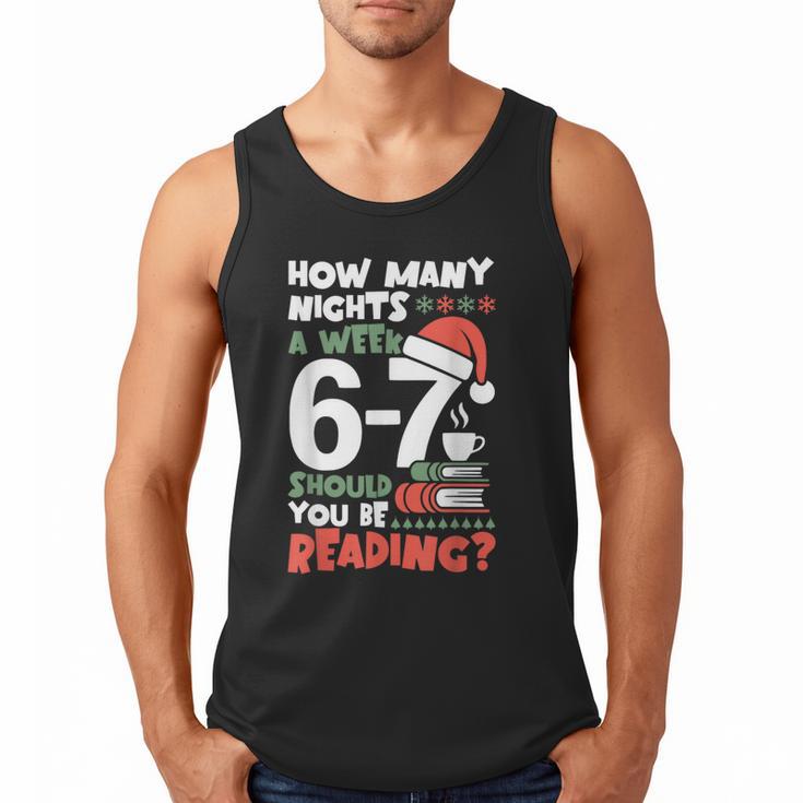 Reading 67 Meme English Teacher Christmas Book Lover Men Tank Top