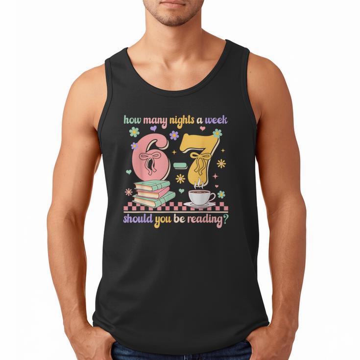 Reading 67 Teacher Six Seven Reading 6 7 Book Lover Men Tank Top