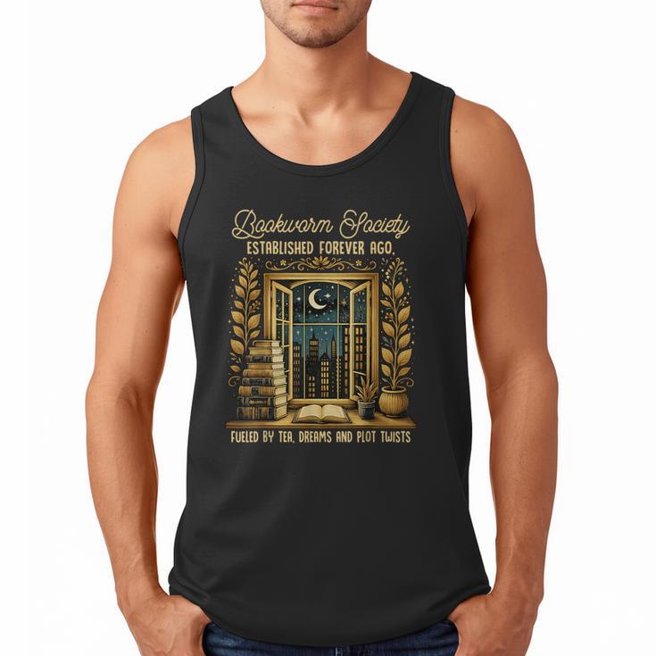 Reading Book Lover Bookish Readers Bookworm Society Men Tank Top