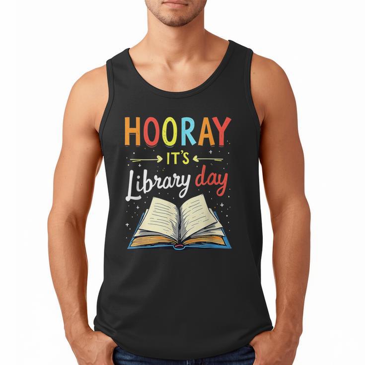 Reading Books Bibliophile Hooray It's Library Day Men Tank Top Reading Books Bibliophile Hooray It's Library Day Men Tank Top