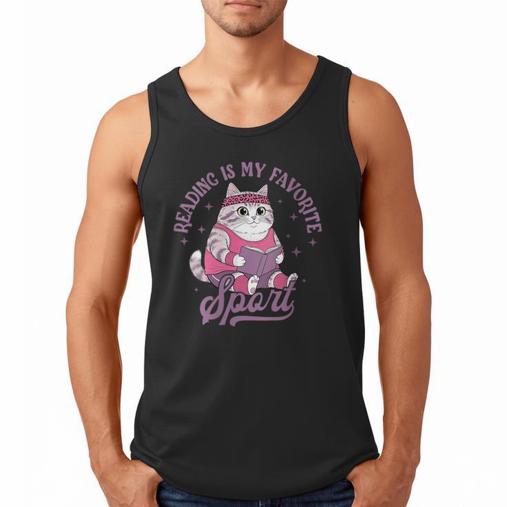 Reading Is My Favorite Sport Bookworm Cat Lover Book-Club Men Tank Top