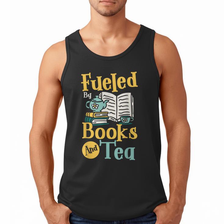 Reading Hobby Bookshelves Library Fueled By Books And Tea Men Tank Top