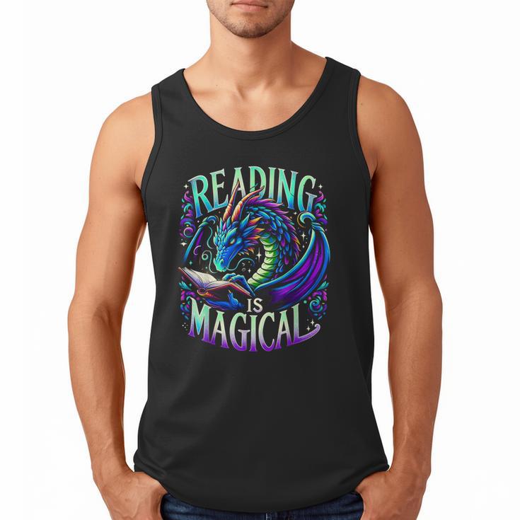 Reading Is Magical Dragon Tee Perfect For Book Lovers Kids Men Tank Top