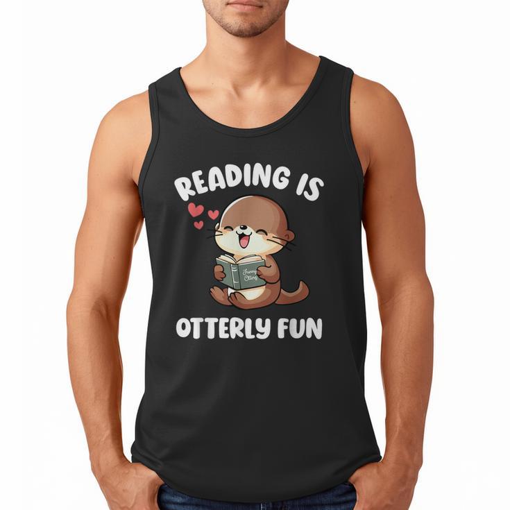 Reading Is Otterly Fun Otter Bookworm Book Lover Librarian Men Tank Top