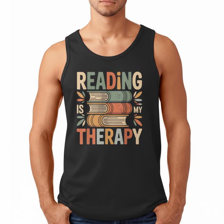 Reading Is My Therapy Book Lover Men Tank Top