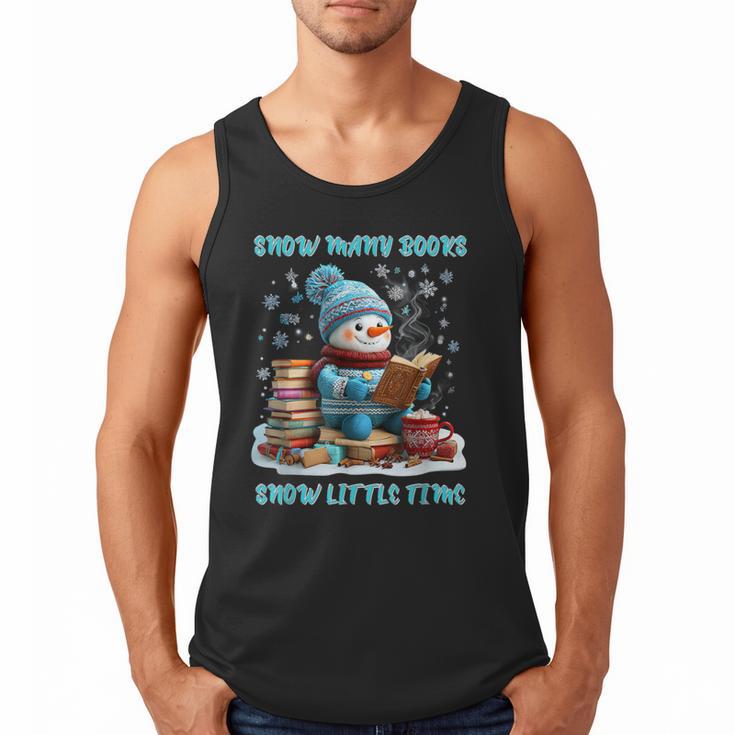 Reading Snow So Many Books Christmas Snow Little Time Men Tank Top