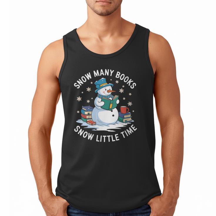 Reading Snowman So Many Books Christmas Books Readers Men Tank Top