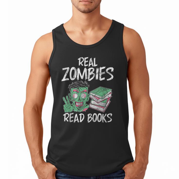 Real Zombies Read Books Zombie Men Tank Top