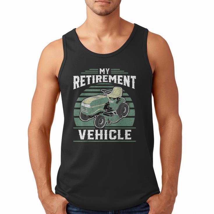 My Retirement Vehicle Riding Lawn Mower Retro Dad Men Tank Top
