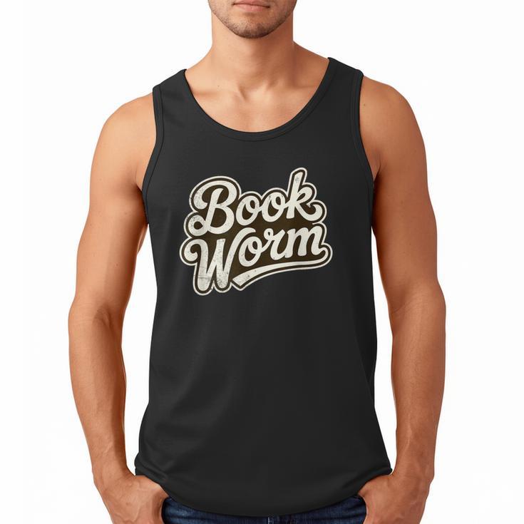 Retro Book Worm Reading For Book Lovers Men Tank Top