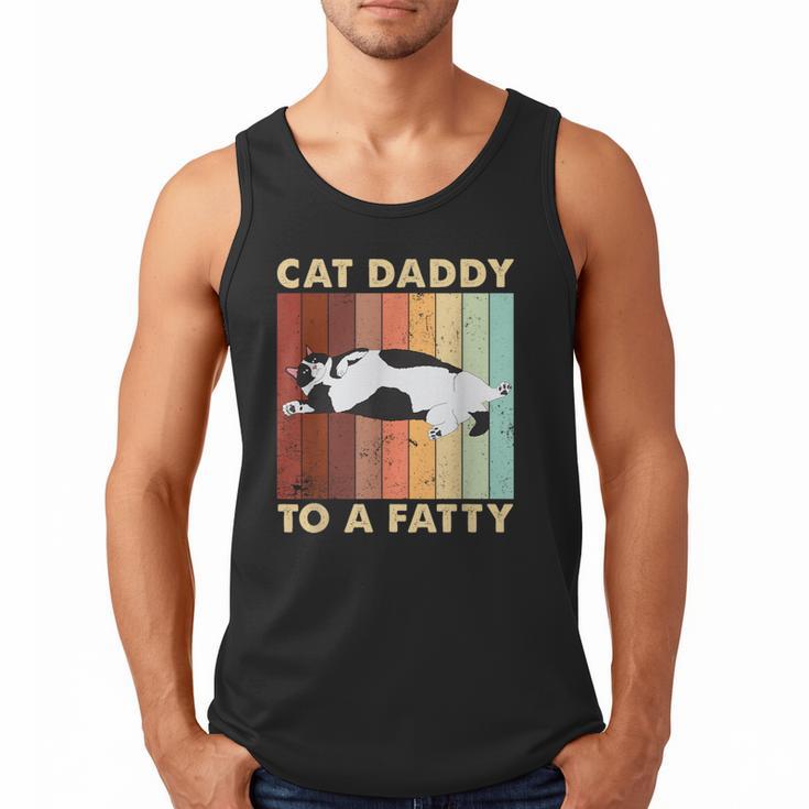 Retro Fat Chonk Dad Tee Cat Daddy To A Fatty Men Tank Top