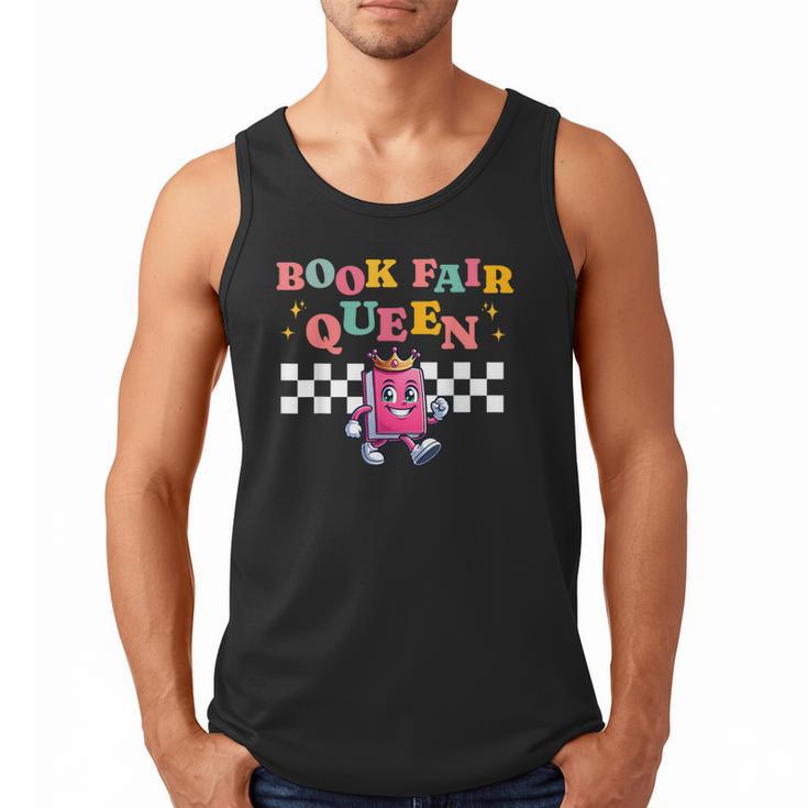 Retro Library Book Fair Queen School Reading Girls Women's Men Tank Top