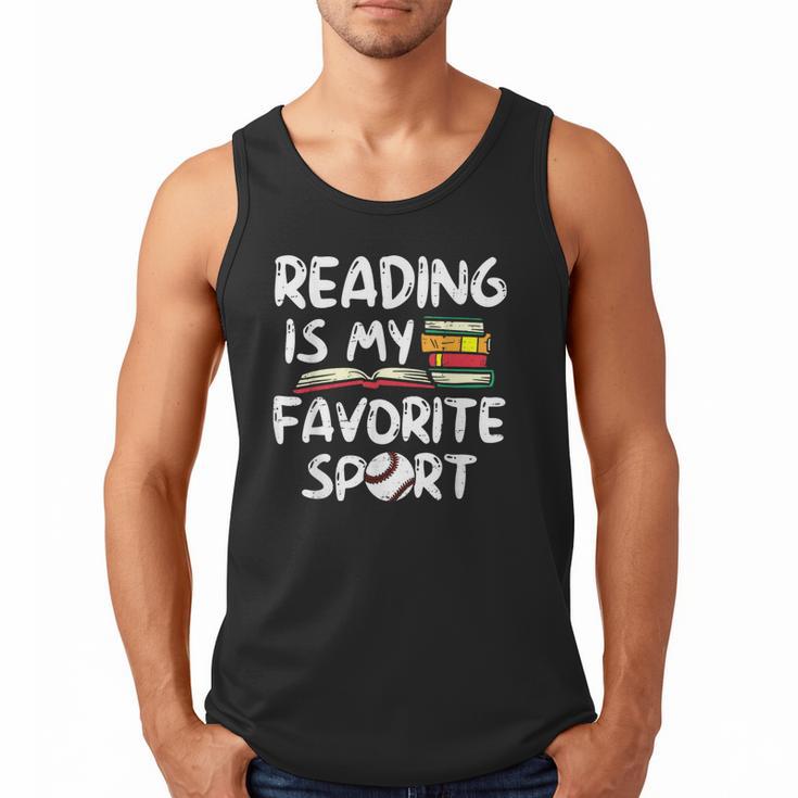 Retro Reading Is My Favorite Sport Baseball World Book Day Men Tank Top