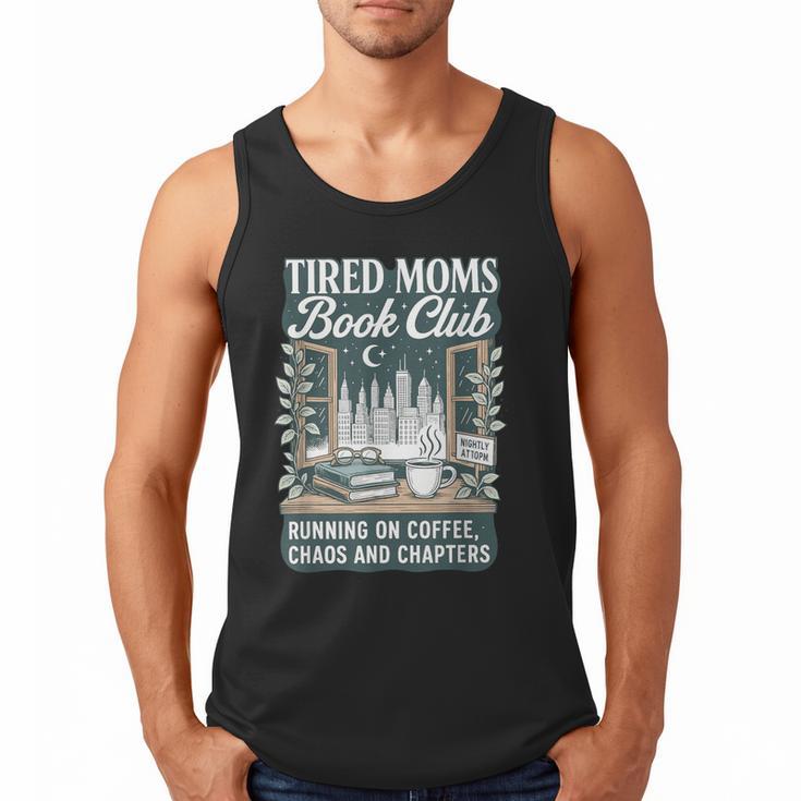 Retro Tired Moms Book Club Bookish Booktrovert Mother's Day Men Tank Top
