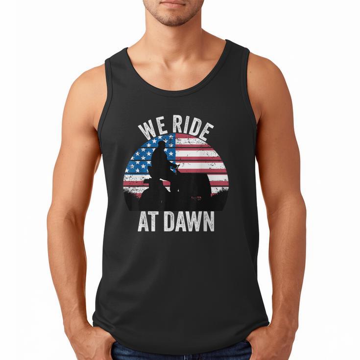 We Ride At Dawn Lawnmower Lawn Mowing Dad Vintage Men Men Tank Top