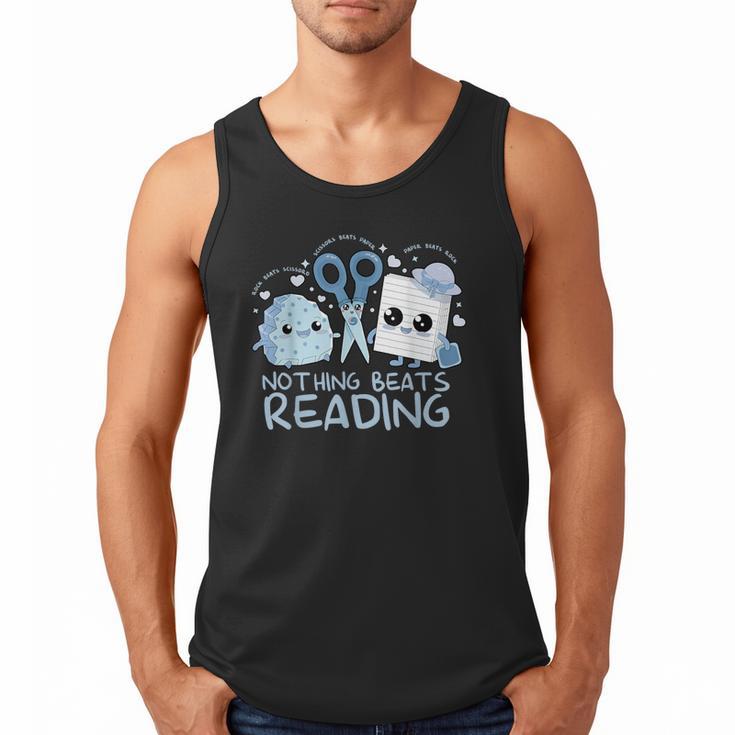 Rock Paper Scissors Nothing Beats Reading Book Lover Men Tank Top