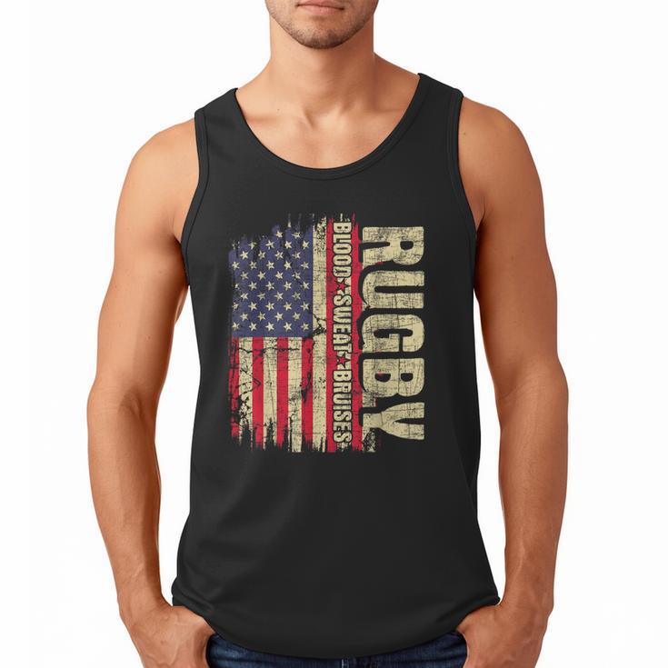 Rugby Blood Sweat Bruises Rugby Player Coach Dad Mom Men Tank Top