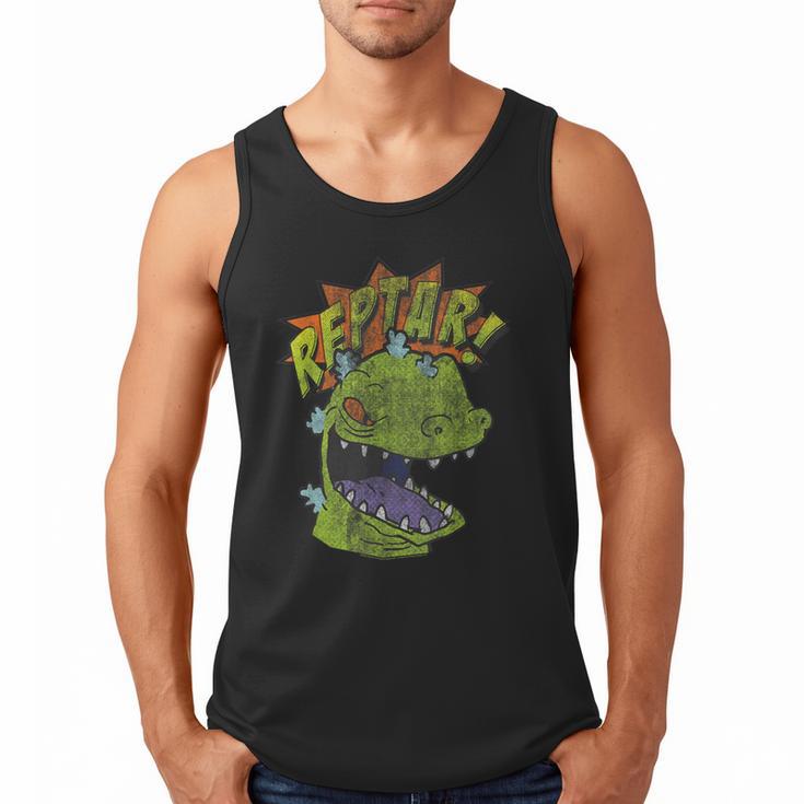 Rugrats Reptar Distressed Comic Book Style Cartoon Men Tank Top