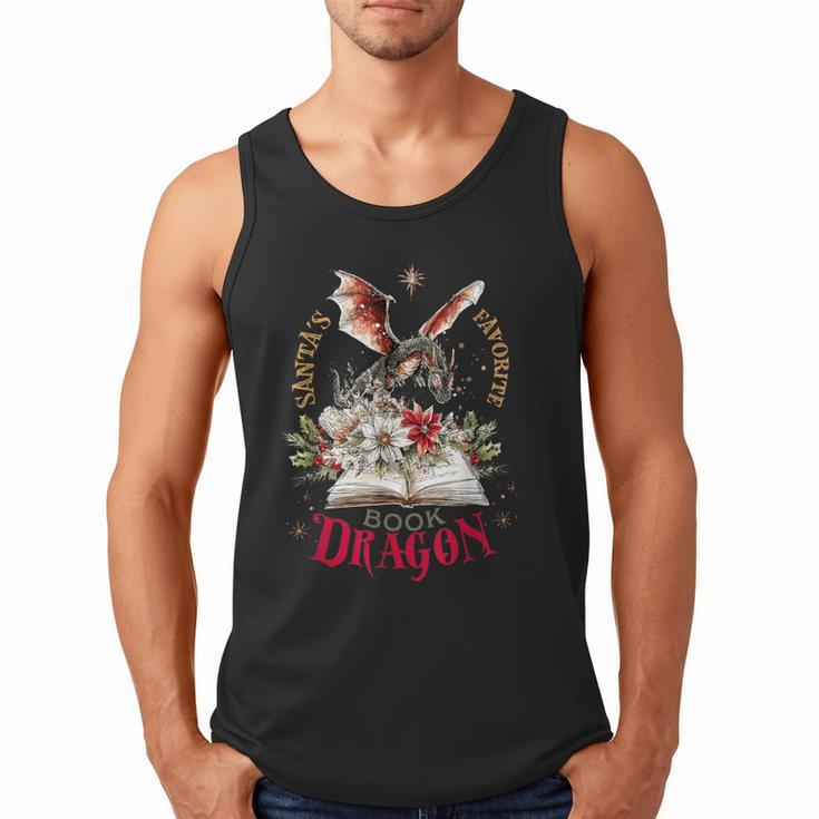 Santa's Favorite Book Dragon Christmas Magic Men Tank Top