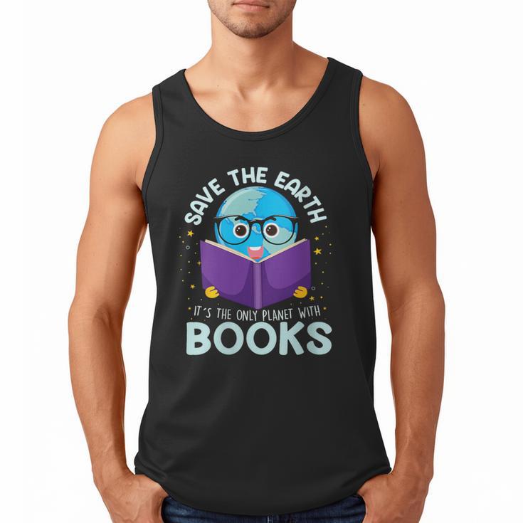 Save Earth It´s Only Planet With Books Reader Earth Day Men Tank Top