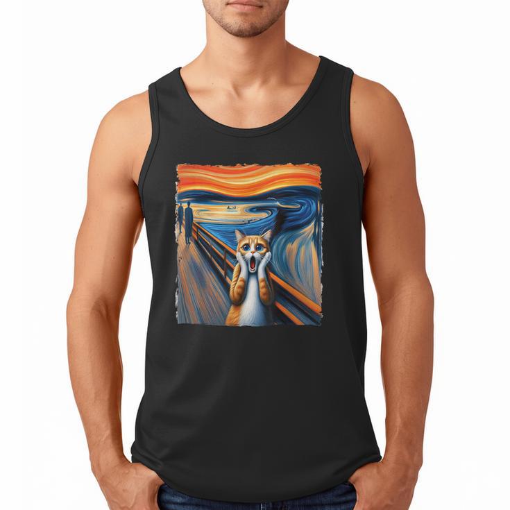 The Scream Cat Parody For Kitty Cat Lover Cat Mom Cat Dad Men Tank Top