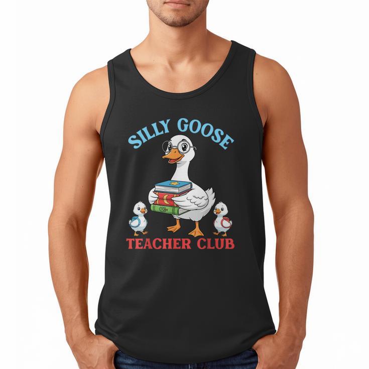 Silly Goose With Books Teacher Club School Educator Men Tank Top