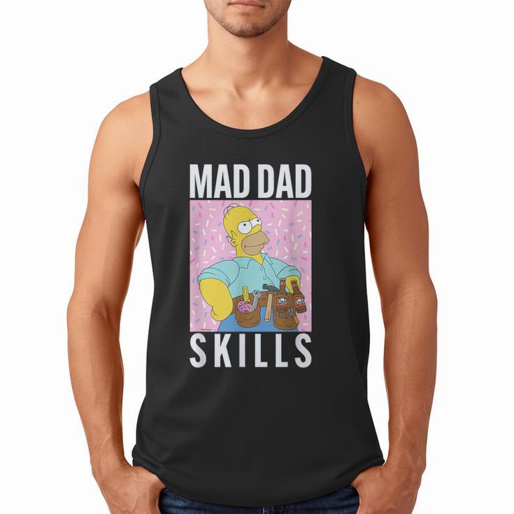 The Simpsons Father's Day Mad Dad Skills Homer Poster Men Tank Top