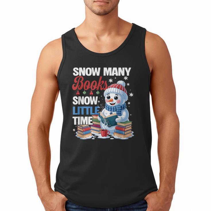 Snowman Winter Snow So Many Books Christmas Snow Little Time Men Tank Top