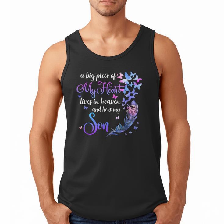 My Son Lives In Heaven Memorial Quotes Love Mom Dad Matching Men Tank Top