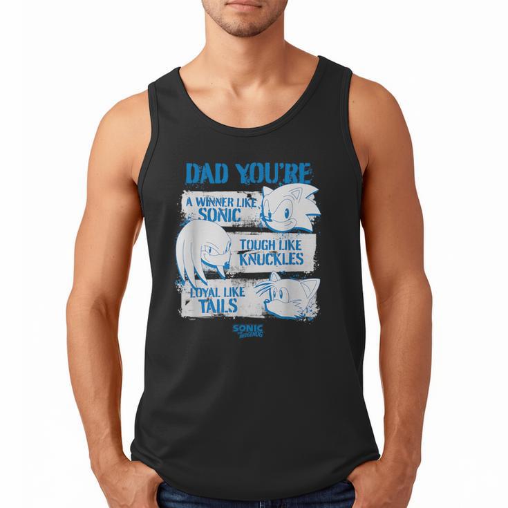 Sonic The Hedgehog Father's Day Dad Qualities Distressed Men Tank Top