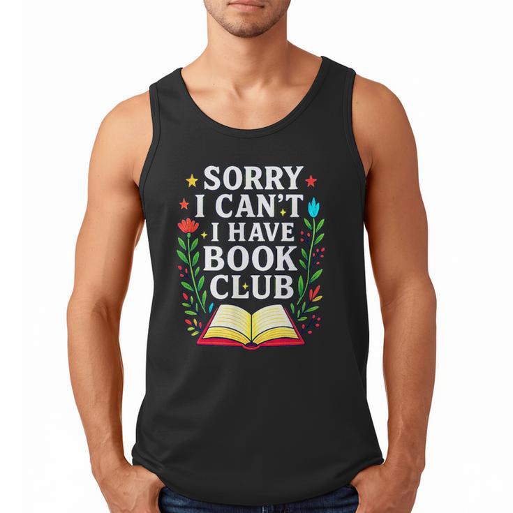 Sorry I Can't I Have Book Club Men Tank Top