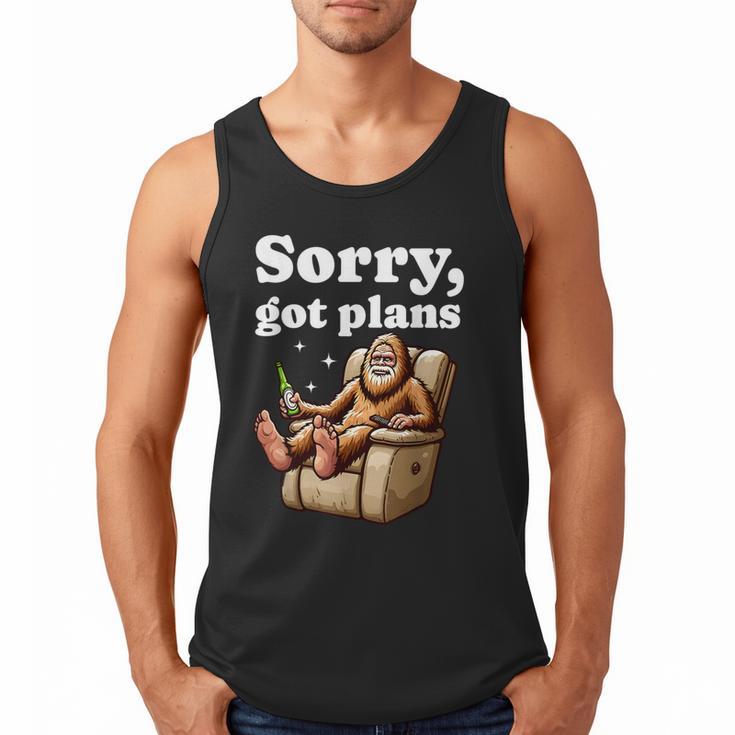 Sorry Got Plans Bigfoot Dad Humor Sasquatch Sayings Men Tank Top