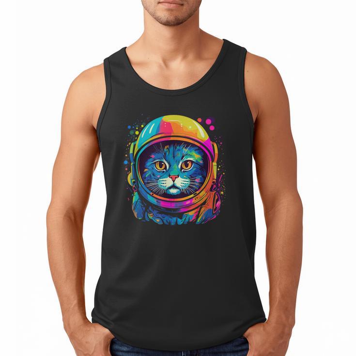 Space Cat Mom Cat Dad Men Women Kids Astronaut Space Men Tank Top