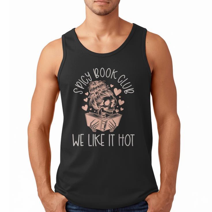 Spicy Book Club Dark Romance Reader Spicy Bookish Skeleton Men Tank Top