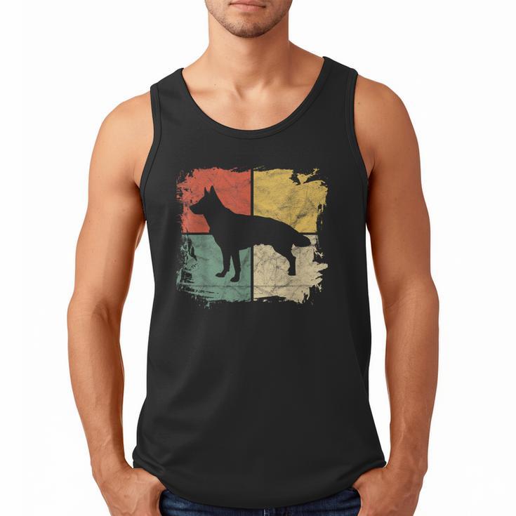 Square Retro German Shepherd Owner Dog Shepard Dad Mom Men Tank Top