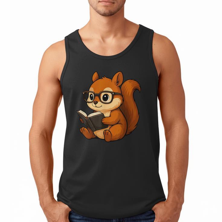 Squirrel Reading Book Lover Men Tank Top