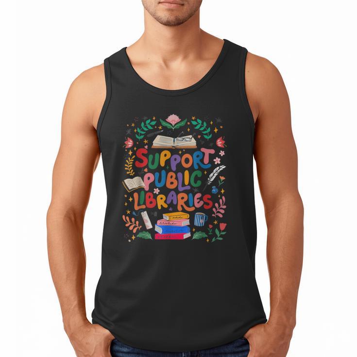 Support Public Libraries Book Nerd Outfit For Book Lovers Men Tank Top